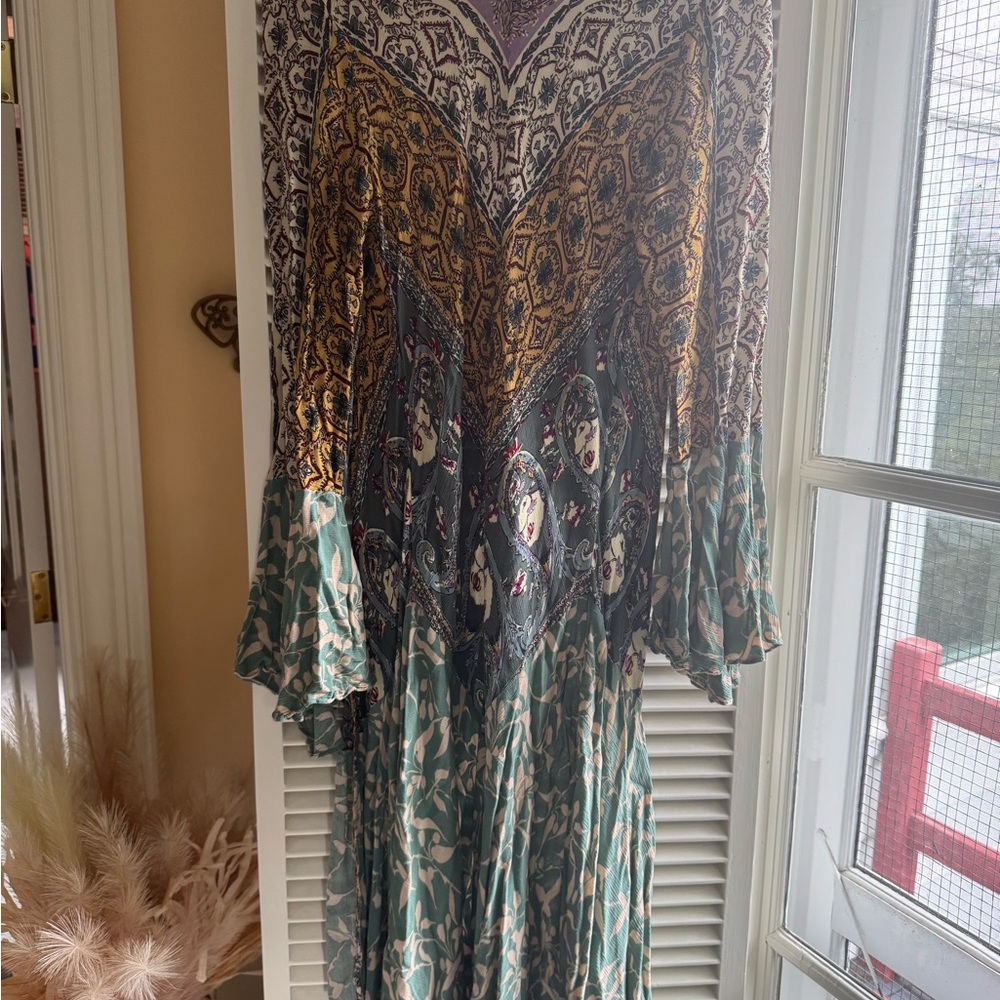 Umgee Purple and Teal Patterned kimono/ duster - Picture 5 of 7